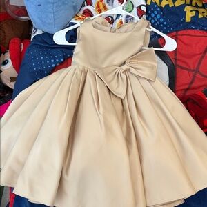 Azazie Elegant Tan Kids Formal Dress with Bow